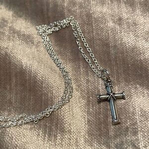 Small Silver cross necklace